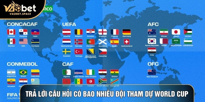 Trả lời câu hỏi có bao nhiêu đội tham dự World Cup